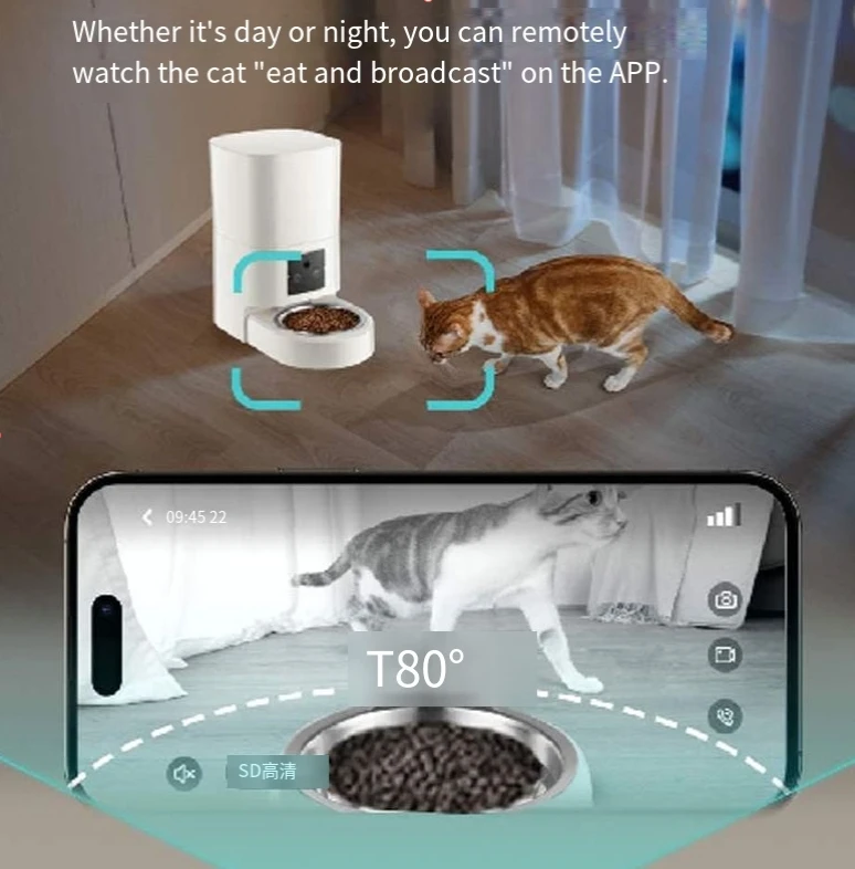 Smart Pet Feeder - Foder automat - 6,5L med kamera & App