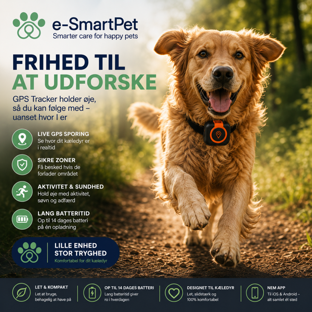 Pet Health Tracker – Sundhedstracker til Kæledyr (4×4 cm, Intet Abonnement)