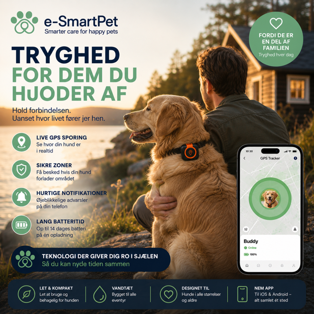 Pet Health Tracker – Sundhedstracker til Kæledyr (4×4 cm, Intet Abonnement)